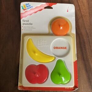 New The First Years Fruit Peg Puzzle Plastic Kids Toddler Toy 1992 Vintage